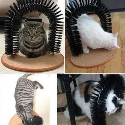 Catvera Cat Grooming Arch Scratcher - Image 6|||PROMPT|||Cleaned image. Original analysis: Found 1 Union Jack flag watermark in the top left corner of the image
