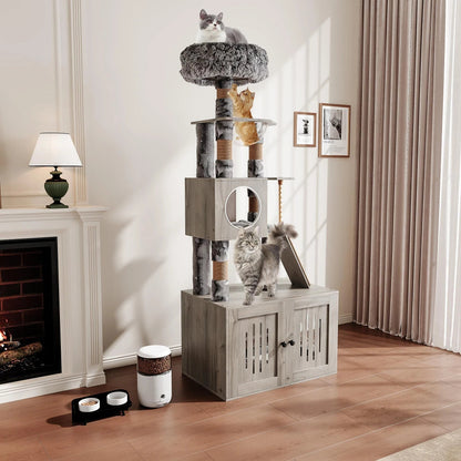 Catvera Cat Tree Litter Cabinet - Image 1|||PROMPT|||Original clean product image