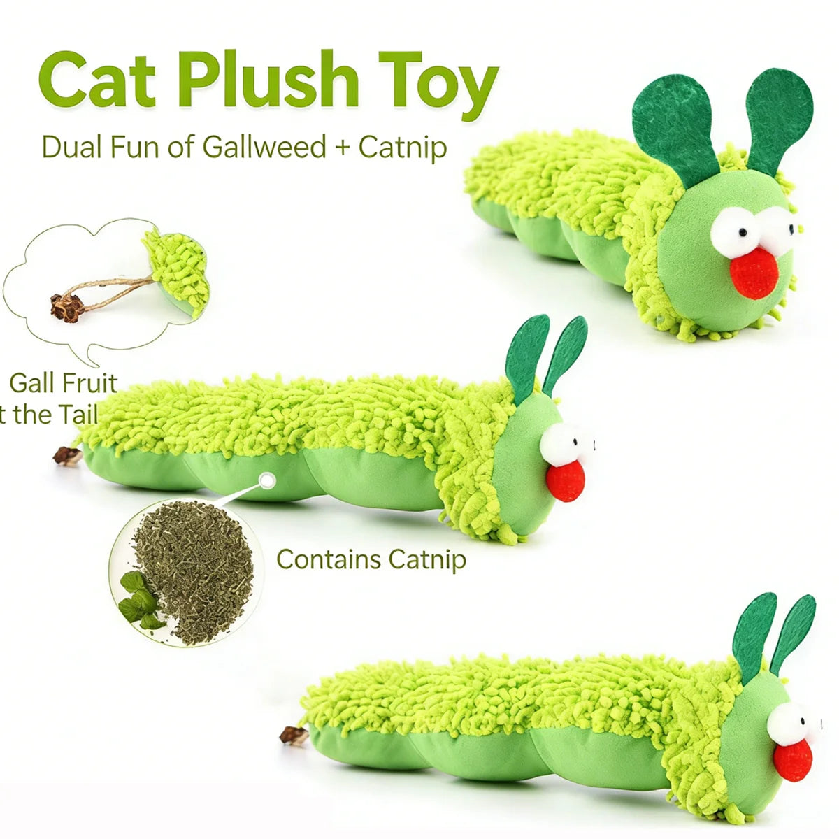 Catvera Caterpillar Cat Mint Toy - Image 5|||PROMPT|||Original clean product image