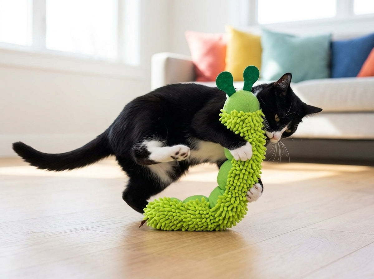 Catvera Caterpillar Cat Mint Toy - Textured Interactive Play