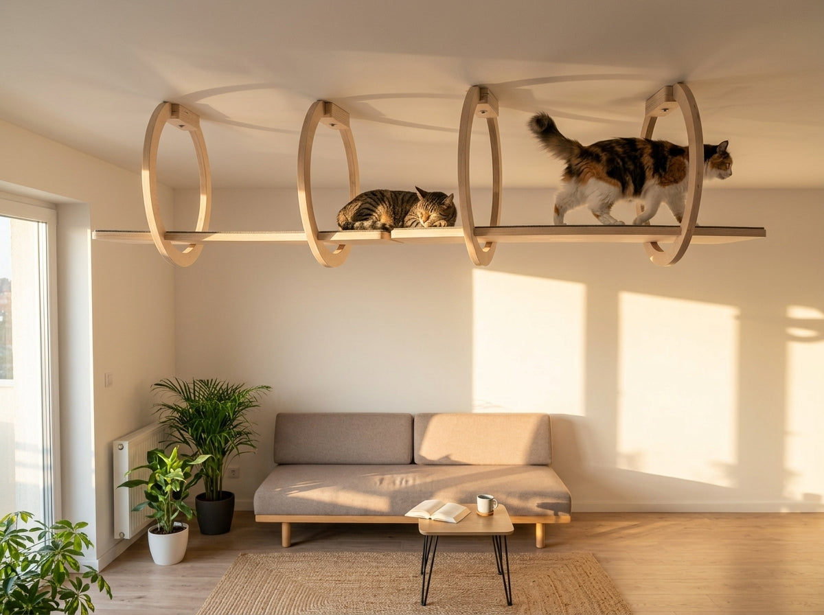 Catvera Ceiling Mounted Cat Shelving - Transform Any Room Into Cat Paradise