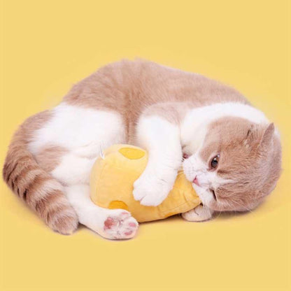 Catvera Cheese Catnip Plush Toy - Image 1|||PROMPT|||Original clean product image