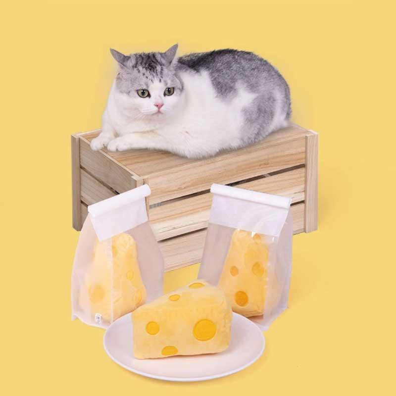 Catvera Cheese Catnip Plush Toy - Image 8|||PROMPT|||Original clean product image