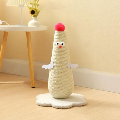Catvera Chick Shaped Cat Scratching Post - Image 4|||PROMPT|||Original clean product image