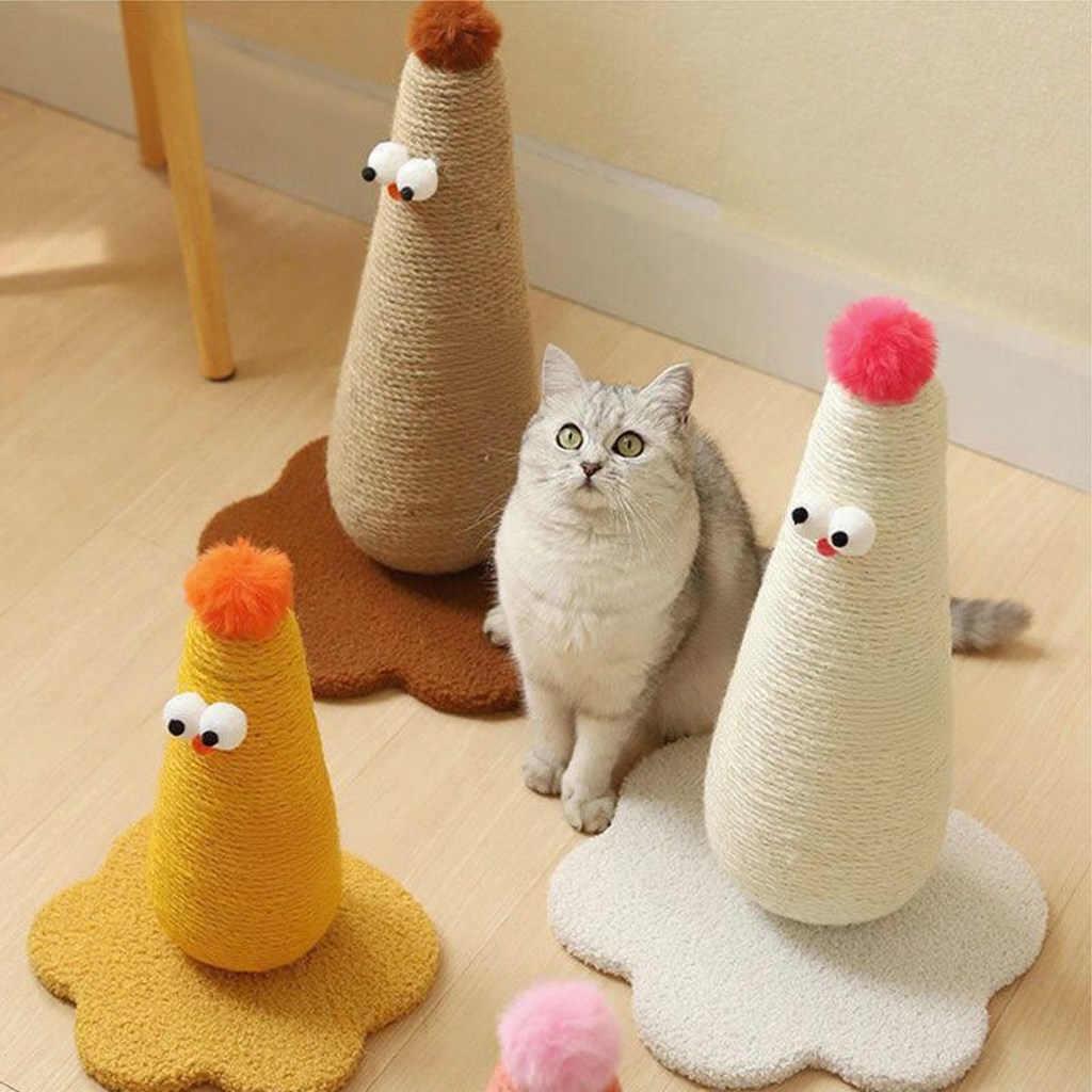 Catvera Chick Shaped Cat Scratching Post - Image 9|||PROMPT|||Cleaned image. Original analysis: found 1 text watermark 'MEWCATS' in white at the top left corner of the image
