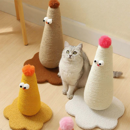 Catvera Chick Shaped Cat Scratching Post - Image 9|||PROMPT|||Cleaned image. Original analysis: found 1 text watermark 'MEWCATS' in white at the top left corner of the image