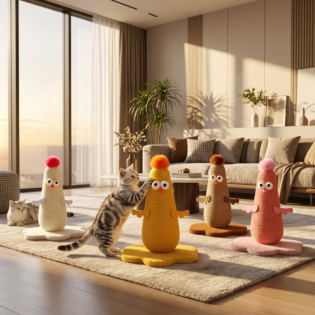 Catvera Chick Shaped Cat Scratching Post - Main Product Image