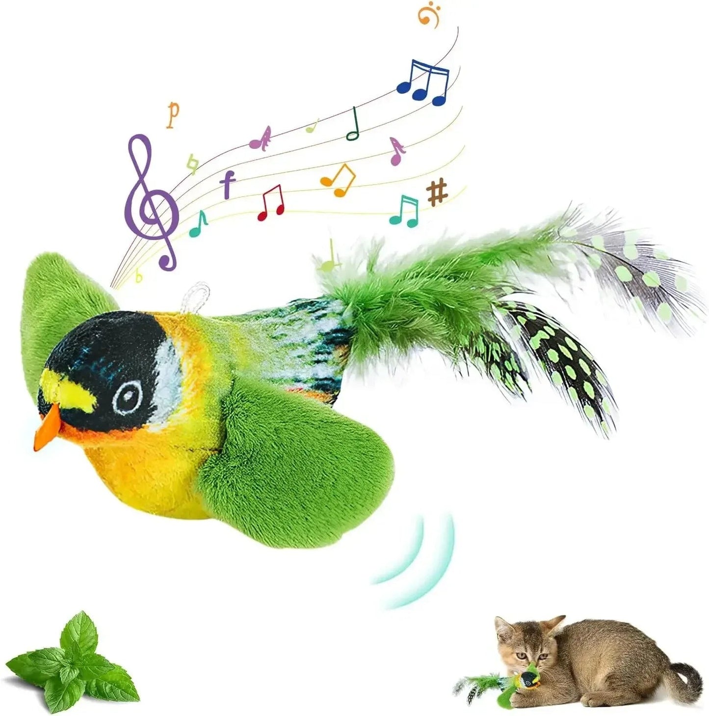 Catvera Chirping Bird Interactive Cat Toy - Image 1|||PROMPT|||Original clean product image