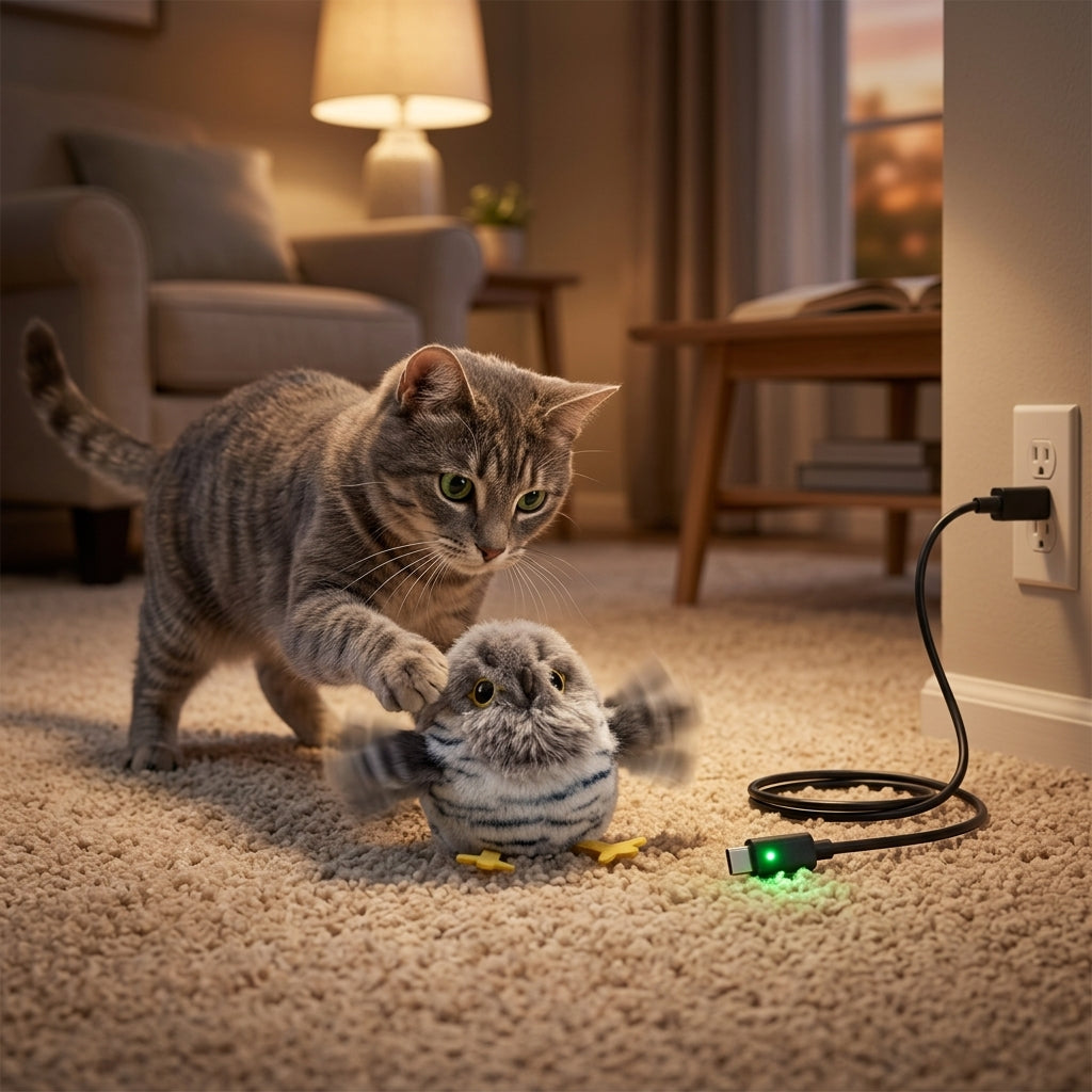 Catvera Chirping Flappy Bird Toy - Long-Lasting Entertainment