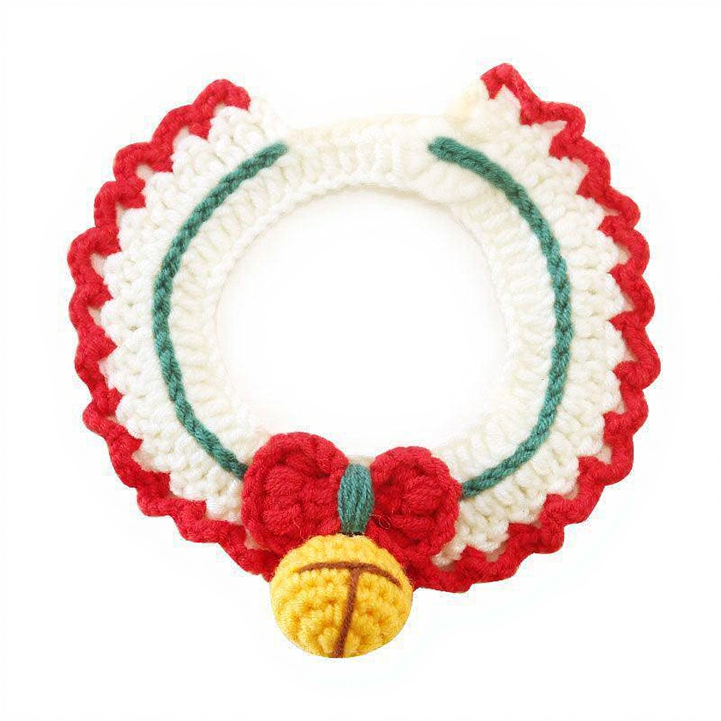 Catvera Christmas Holiday Cat Collar - Image 7|||PROMPT|||Cleaned image. Original analysis: found 1 small wooden button with stitched detail on the product