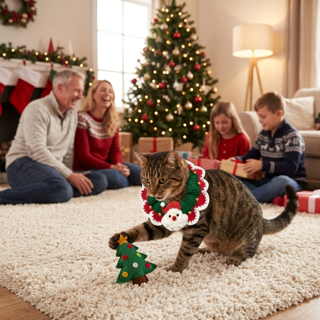 Catvera Christmas Holiday Cat Collar - Comfortable Festive Wear