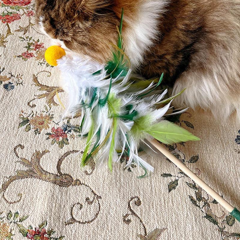 Catvera Christmas Holiday Feather Teaser Wand - Image 10|||PROMPT|||Original clean product image