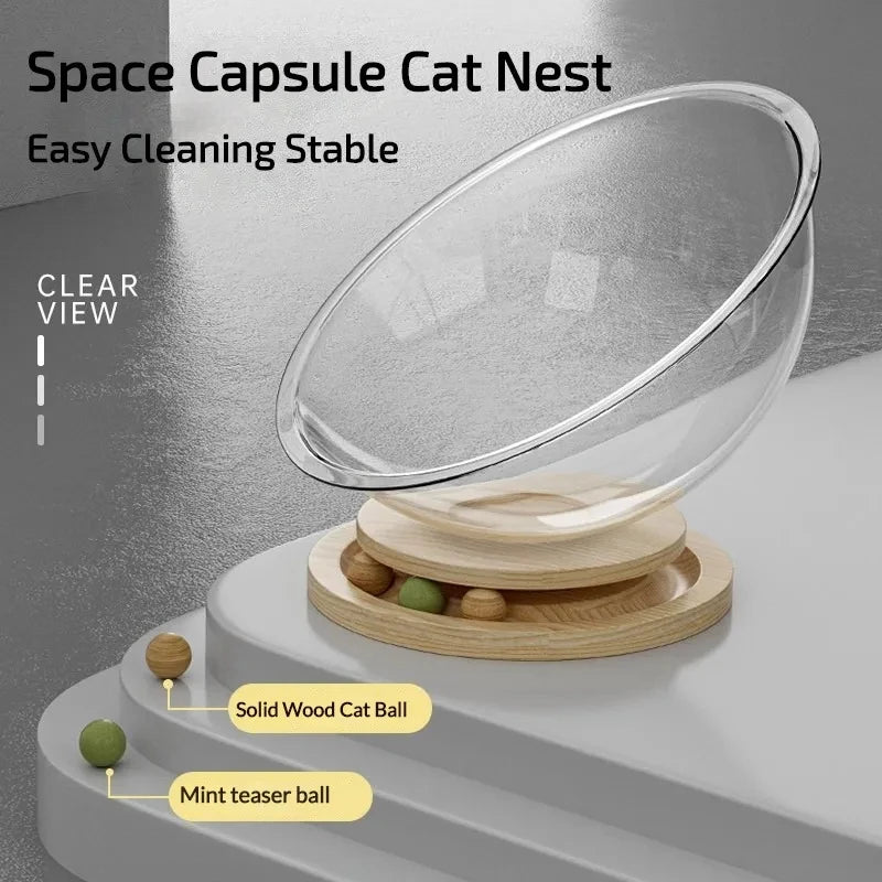 Catvera Clear Capsule Cat Bed - Image 2|||PROMPT|||Original clean product image