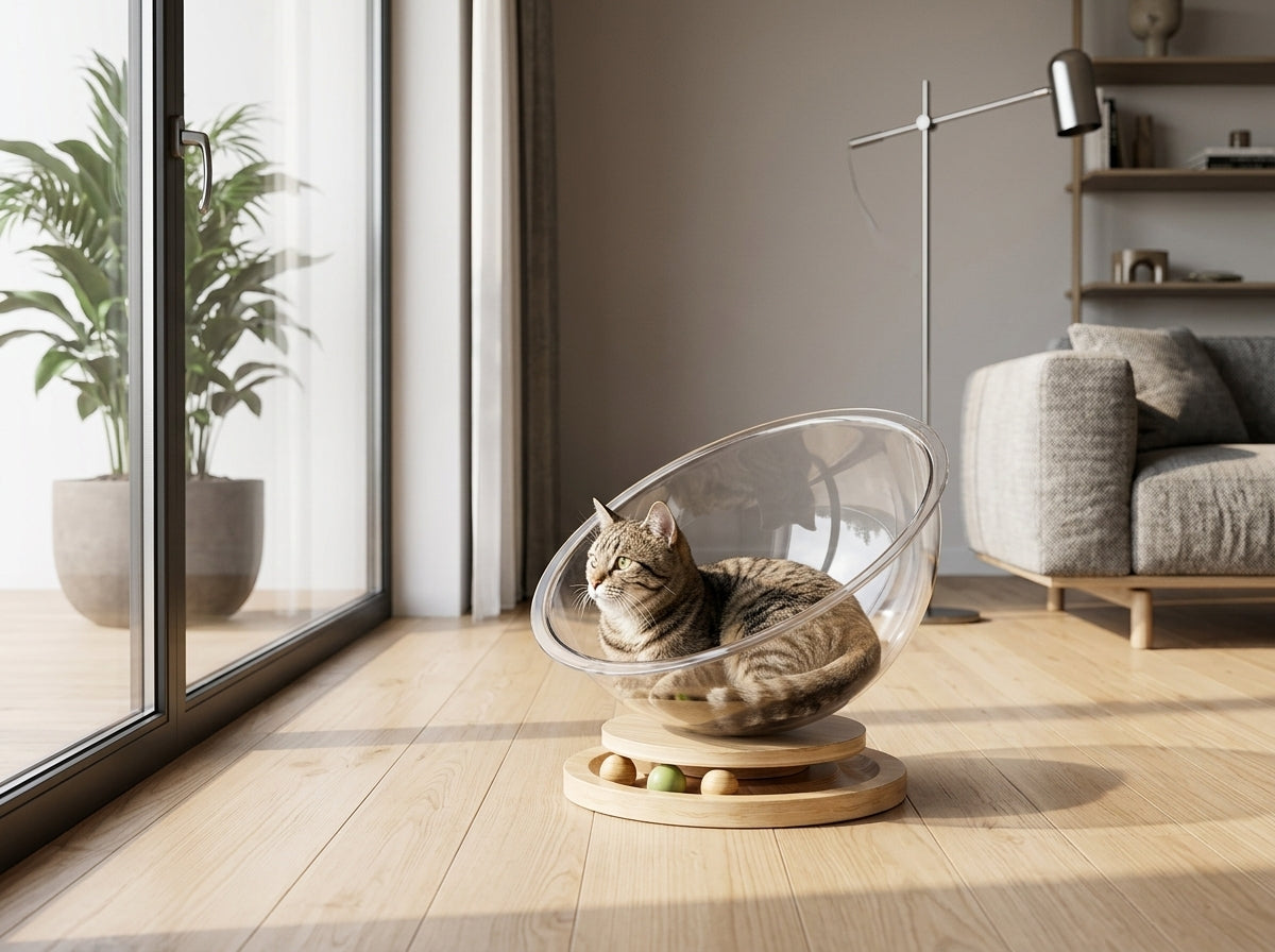Catvera Clear Capsule Cat Bed - Premium Transparent Design