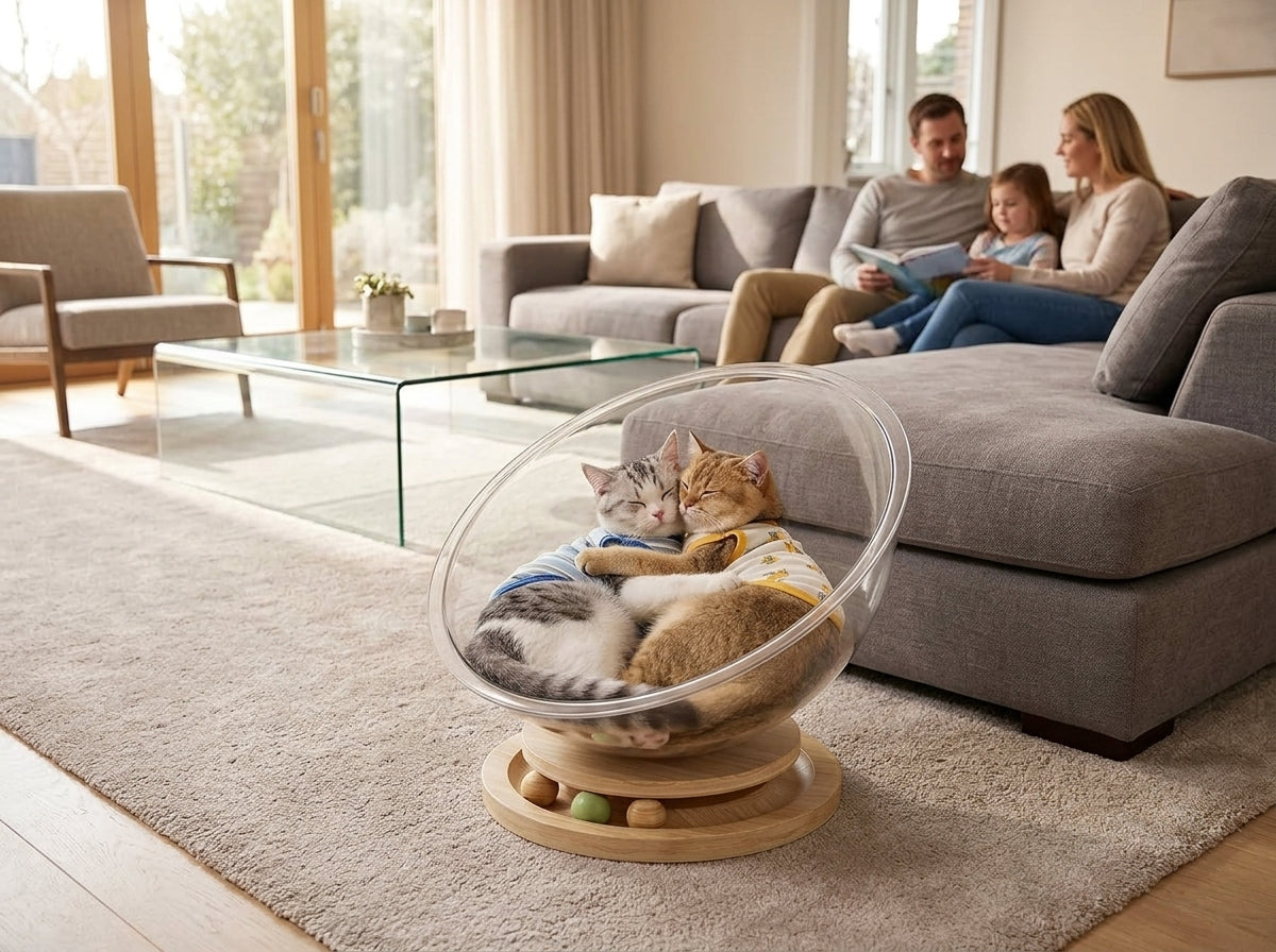 Catvera Clear Capsule Cat Bed - Multi-Cat Comfort Zone