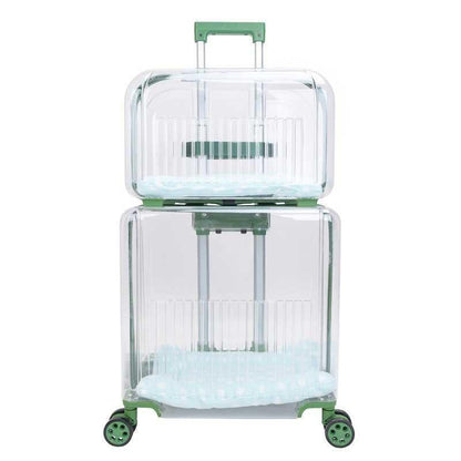 Catvera Clear Wheeled Cat Trolley - Image 1|||PROMPT|||Original clean product image