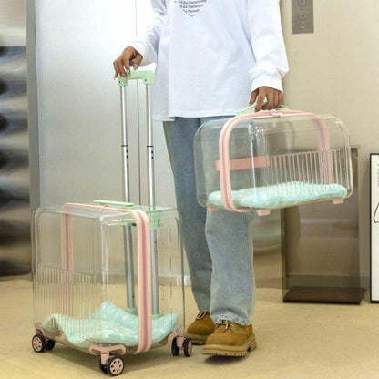 Catvera Clear Wheeled Cat Trolley - Image 12|||PROMPT|||Original clean product image