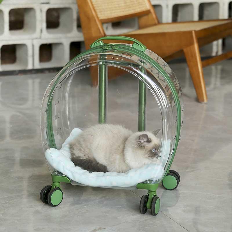 Catvera Clear Wheeled Cat Trolley - Image 14|||PROMPT|||Original clean product image
