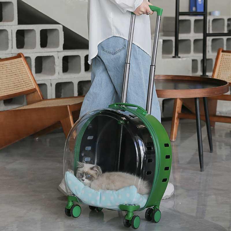 Catvera Clear Wheeled Cat Trolley - Image 16|||PROMPT|||Original clean product image