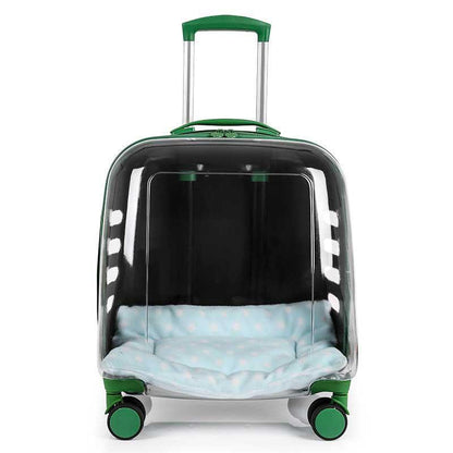 Catvera Clear Wheeled Cat Trolley - Image 5|||PROMPT|||Original clean product image