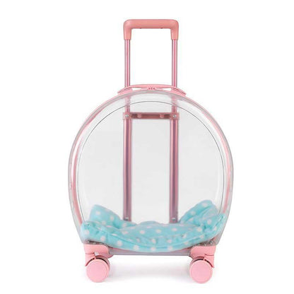 Catvera Clear Wheeled Cat Trolley - Image 7|||PROMPT|||Original clean product image