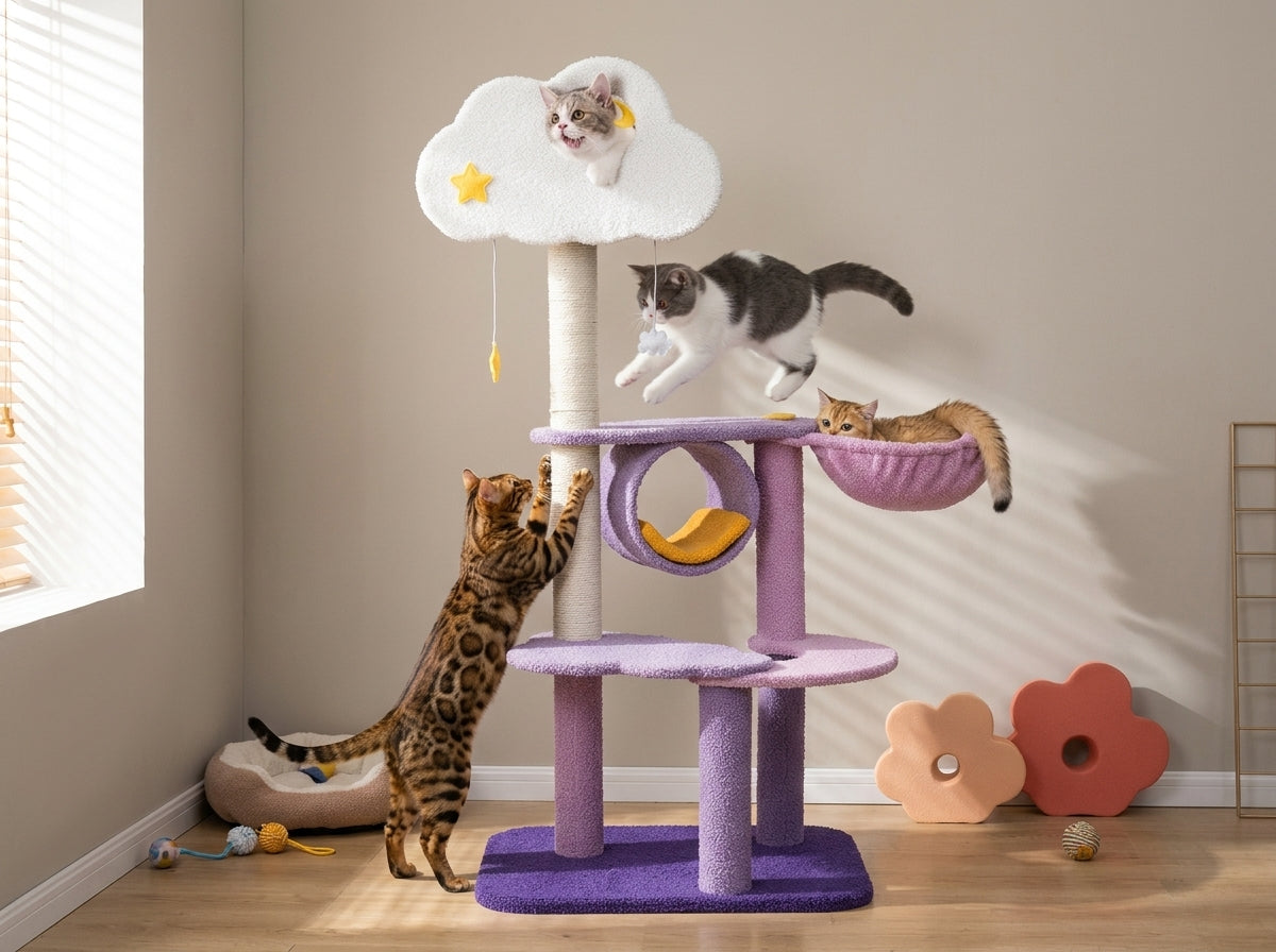 Catvera Cloud Castle Cat Tree - Built to Survive Daily Cat Adventures