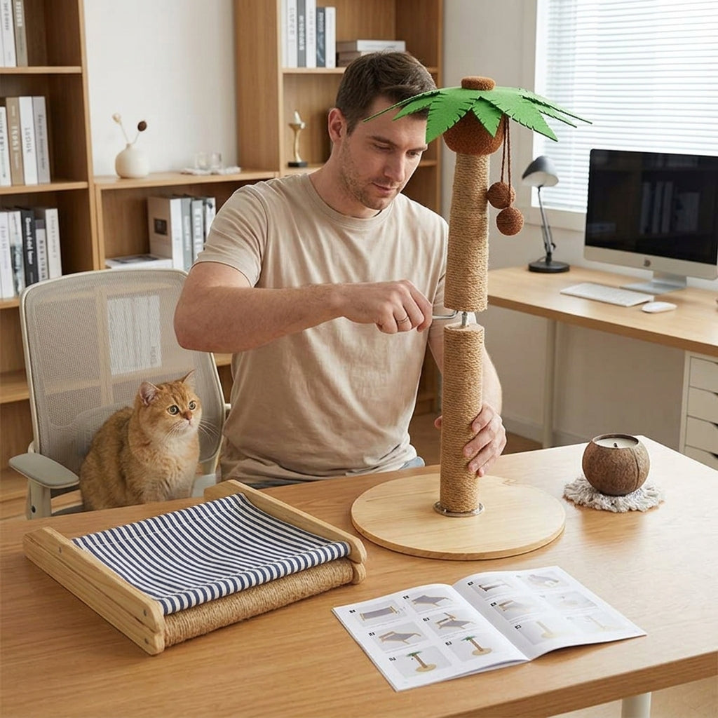 Catvera Coconut Cat Tree Bed - Effortless Setup Experience