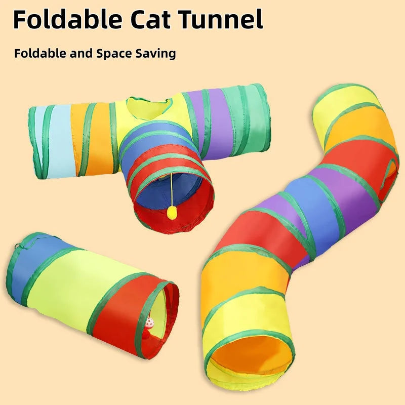 Catvera Collapsible Interactive Cat Tunnel - Image 2|||PROMPT|||Original clean product image