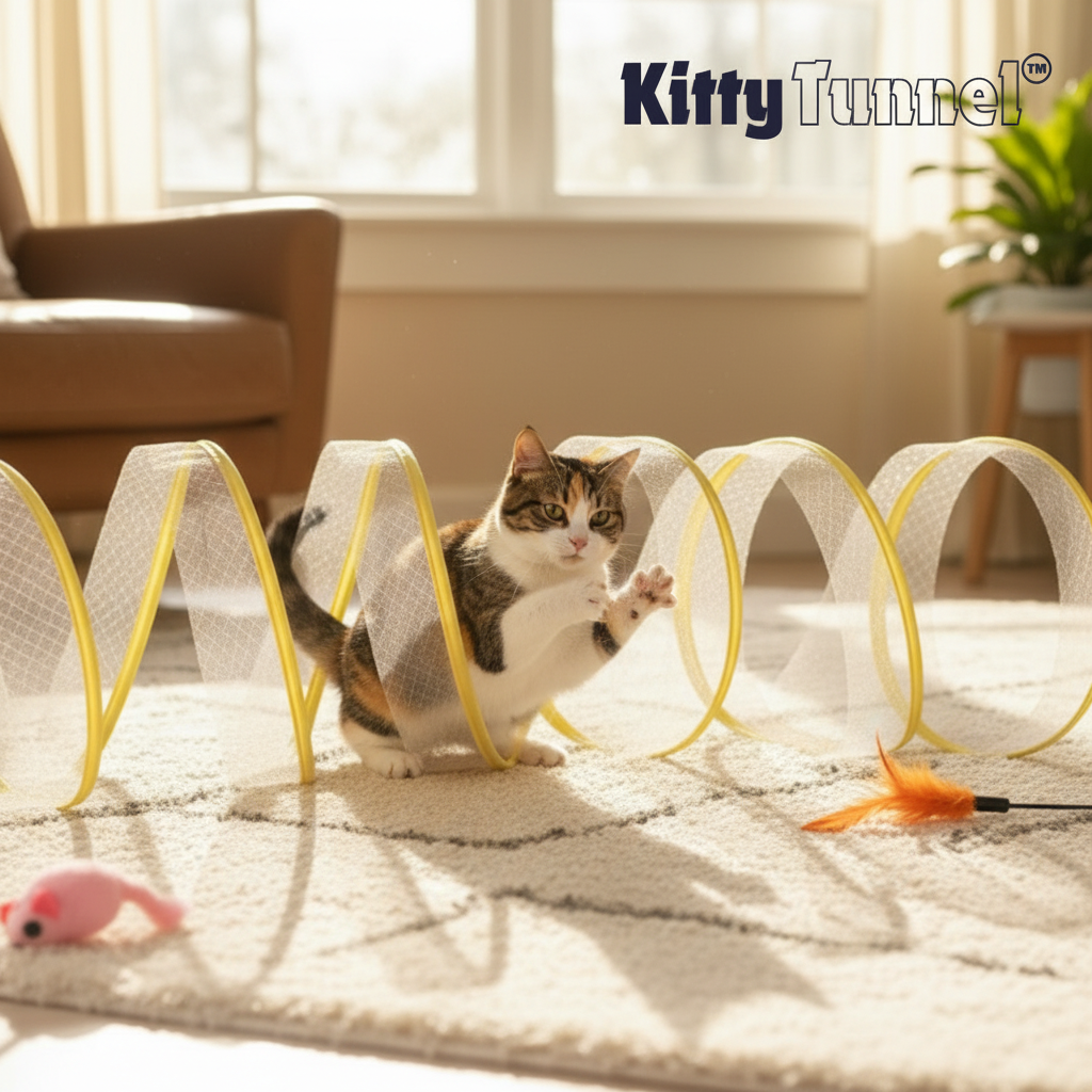 Catvera Collapsible Interactive Feather Tunnel - Durable Construction