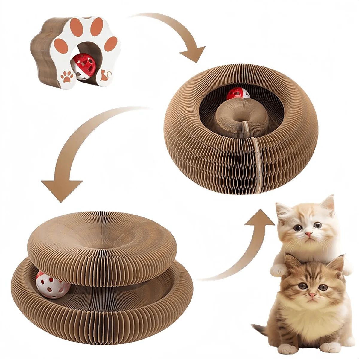 Catvera Corrugated Cardboard Cat Scratcher - Image 1|||PROMPT|||Original clean product image