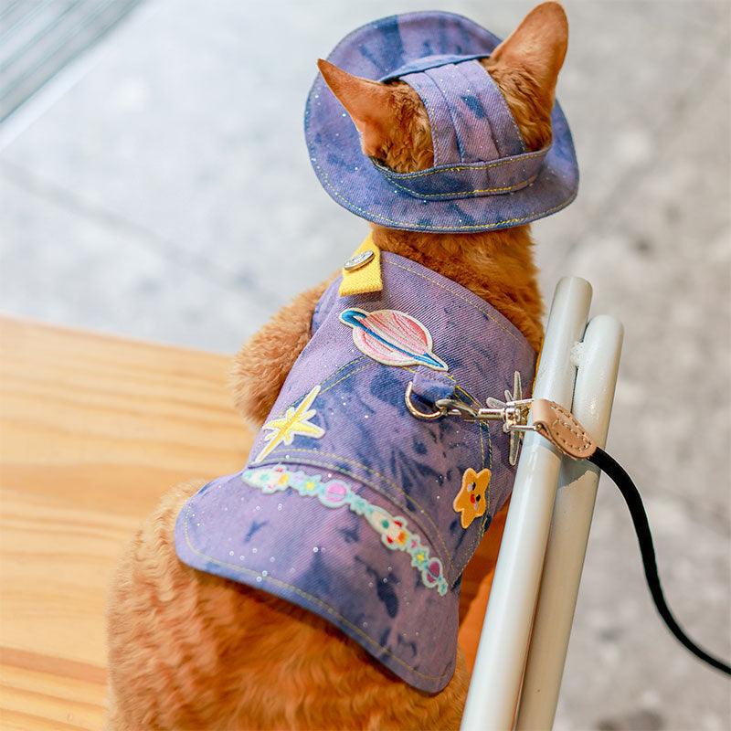 Catvera Cowboy Cat Harness Hat Set - Image 23|||PROMPT|||Original clean product image