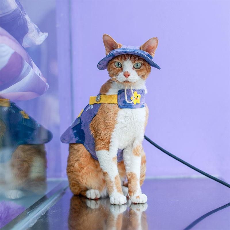 Catvera Cowboy Cat Harness Hat Set - Image 24|||PROMPT|||Original clean product image