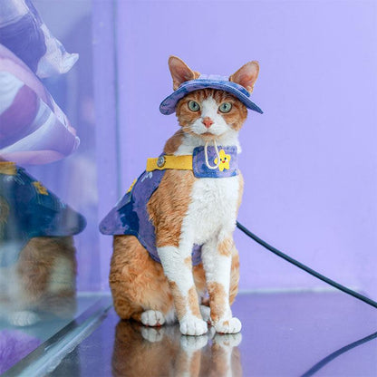 Catvera Cowboy Cat Harness Hat Set - Image 24|||PROMPT|||Original clean product image