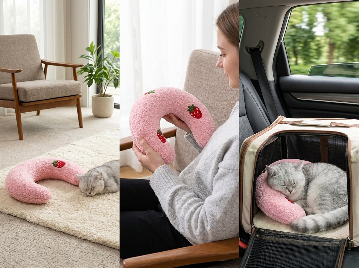 Catvera Crescent Cat Comfort Pillow - Versatile Multi-Use Design