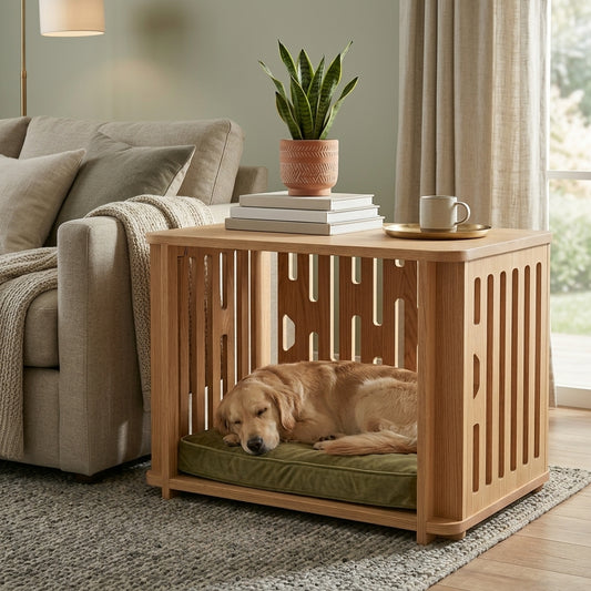Catvera Designer Wooden Dog Crate - Main Product Image