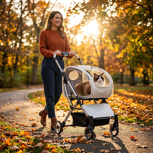 Catvera Detachable Cat Stroller Pet Carrier - Image 1|||PROMPT|||Original clean product image