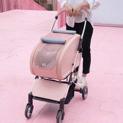 Catvera Detachable Cat Stroller Pet Carrier - Image 12|||PROMPT|||Cleaned image. Original analysis: found 1 brand name printed on the stroller frame