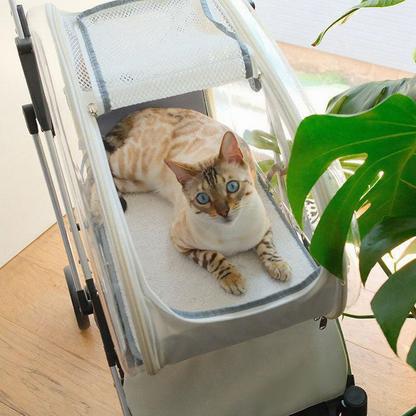 Catvera Detachable Cat Stroller Pet Carrier - Image 13|||PROMPT|||Cleaned image. Original analysis: found 1 watermark and 1 brand name printed on the stroller frame