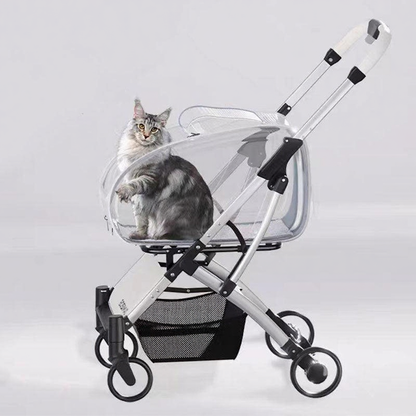 Catvera Detachable Cat Stroller Pet Carrier - Image 16|||PROMPT|||Cleaned image. Original analysis: found 1 watermark overlay and 1 brand name printed on the stroller frame