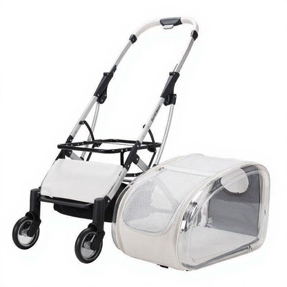Catvera Detachable Cat Stroller Pet Carrier - Image 18|||PROMPT|||Cleaned image. Original analysis: found 1 brand name printed on the stroller frame