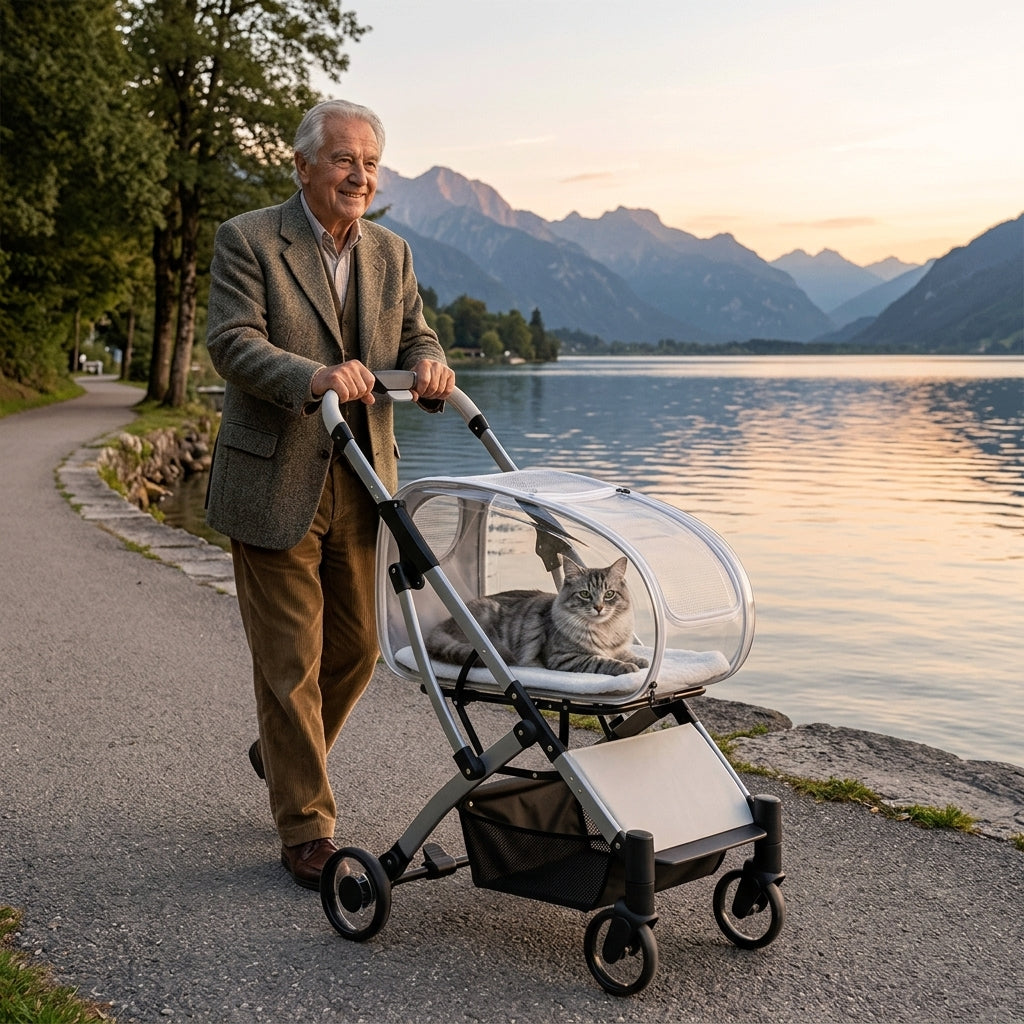 Catvera Detachable Cat Stroller Pet Carrier - Premium Comfort & Safety Features