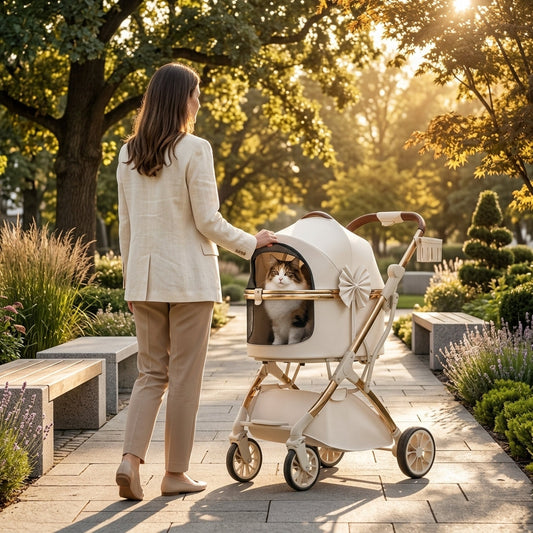 Catvera Detachable Rolling Pet Stroller - Image 1|||PROMPT|||Original clean product image