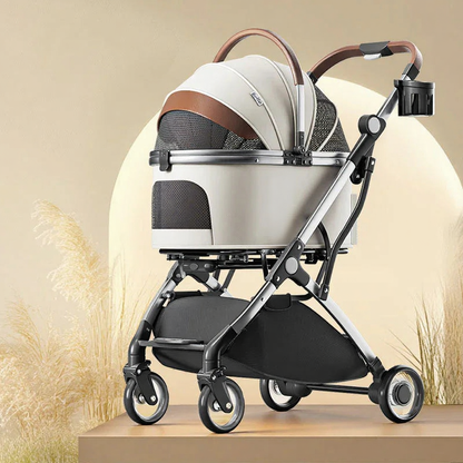 Catvera Detachable Rolling Pet Stroller - Image 4|||PROMPT|||Cleaned image. Original analysis: found 1 brand name printed on the stroller frame