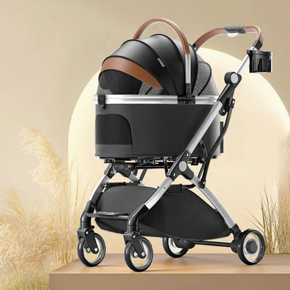 Catvera Detachable Rolling Pet Stroller - Image 7|||PROMPT|||Cleaned image. Original analysis: found brand name 'BELLO' printed vertically on the stroller carrier