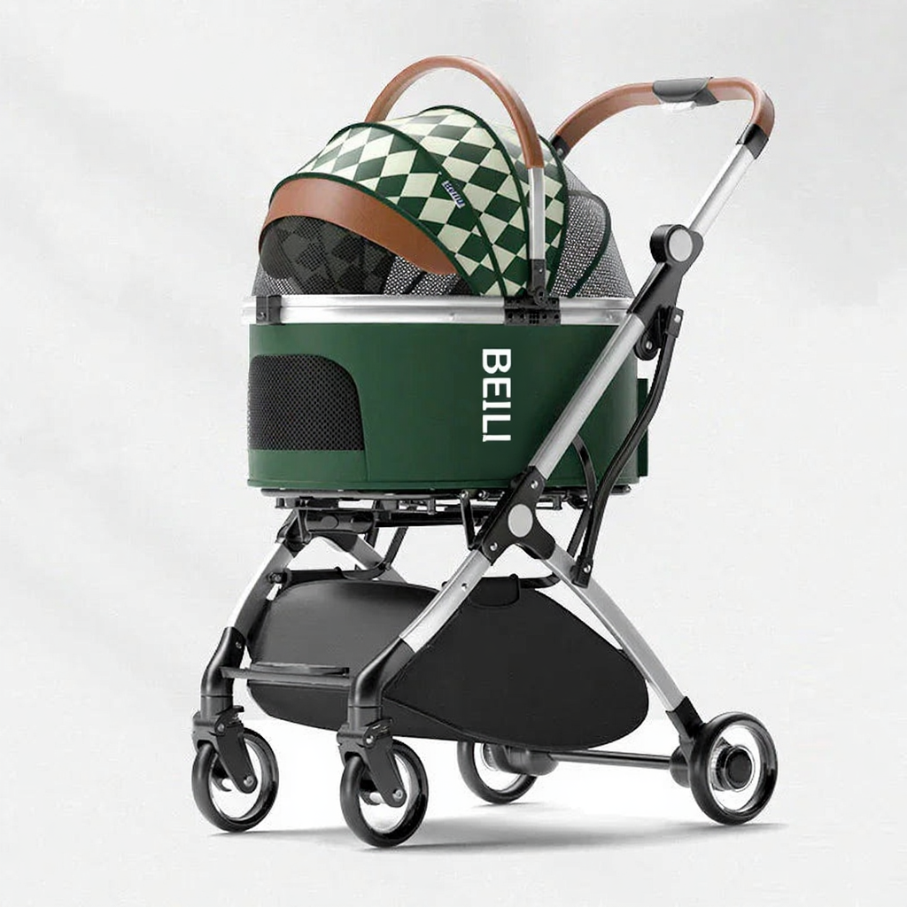 Catvera Detachable Rolling Pet Stroller - Image 9|||PROMPT|||Cleaned image. Original analysis: found 1 watermark and 1 brand name printed on the stroller carrier