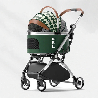 Catvera Detachable Rolling Pet Stroller - Image 9|||PROMPT|||Cleaned image. Original analysis: found 1 watermark and 1 brand name printed on the stroller carrier