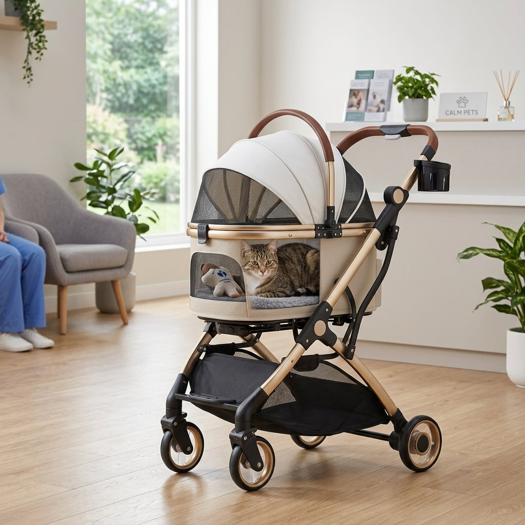 Catvera Detachable Rolling Pet Stroller - Stress-Free Travel Experience