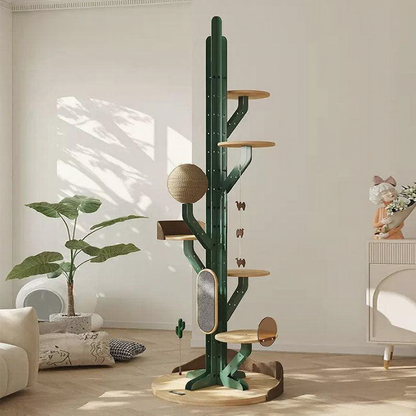 Catvera DIY Modular Cactus Cat Tree - Image 3|||PROMPT|||Cleaned image. Original analysis: found 1 watermark text overlay containing brand name in top left corner