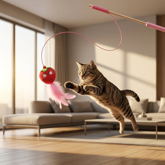 Catvera Elastic Feather Bell Catnip Wand - Main Product Image