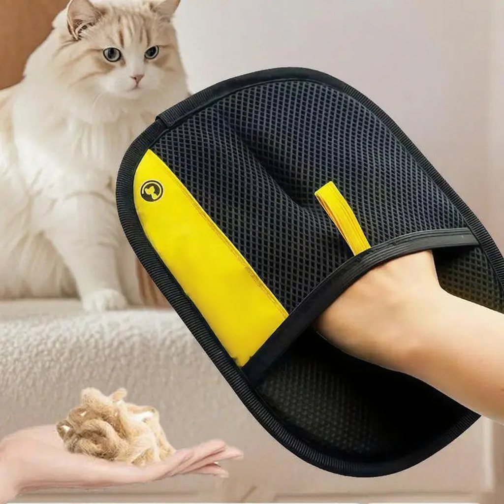 Catvera Electrostatic Pet Hair Removal Gloves - Image 2|||PROMPT|||Cleaned image. Original analysis: Found 1 brand name printed directly on the product itself
